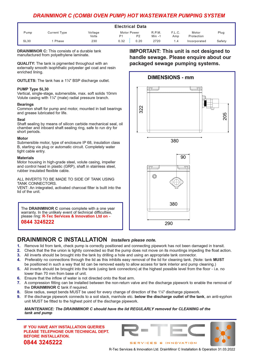 Drain pump - Drain Minor C