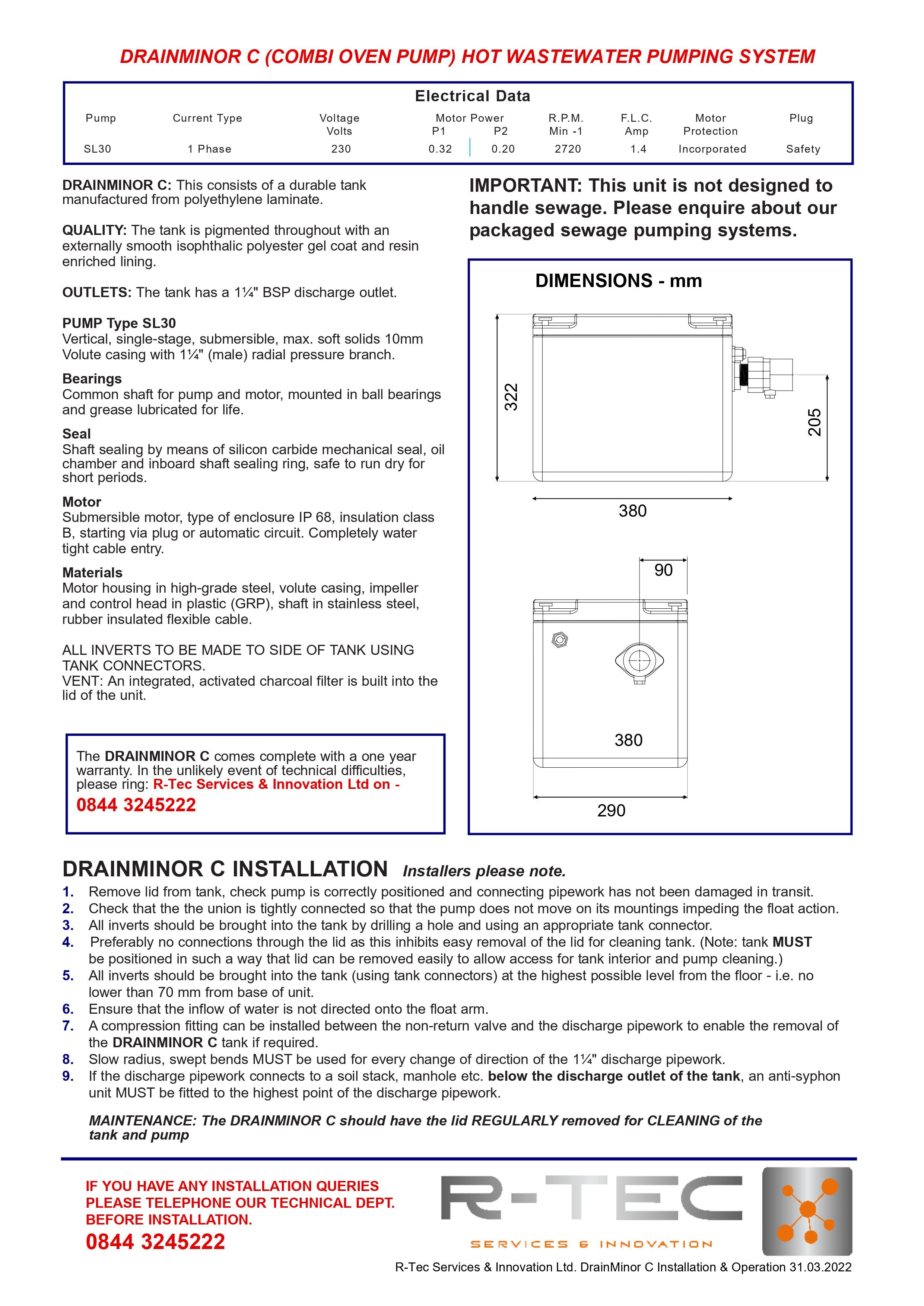 Drain pump - Drain Minor C