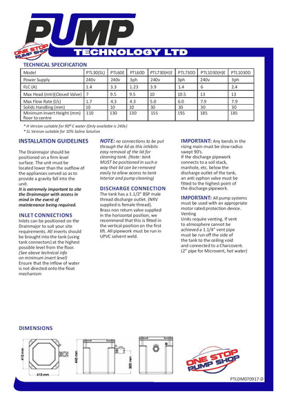 Drain pump Drain Major RTS60SL - Carriage & VAT Included