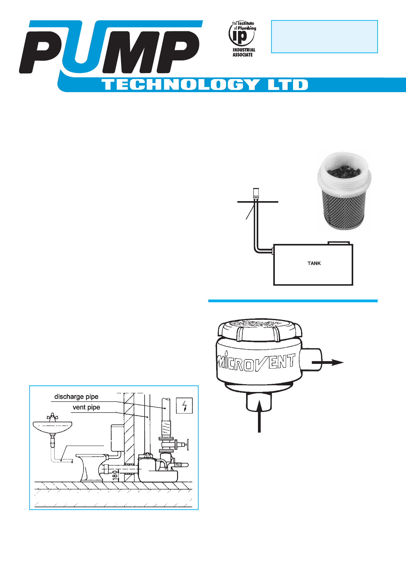 Microvent Filter for venting Drain Pumps